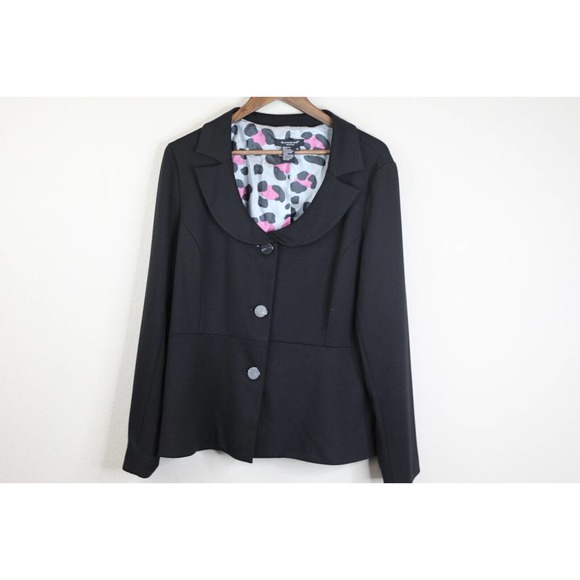 Sandro Vintage 3 Button Blazer XL‎ Black Y2K Clueless - Picture 1 of 11